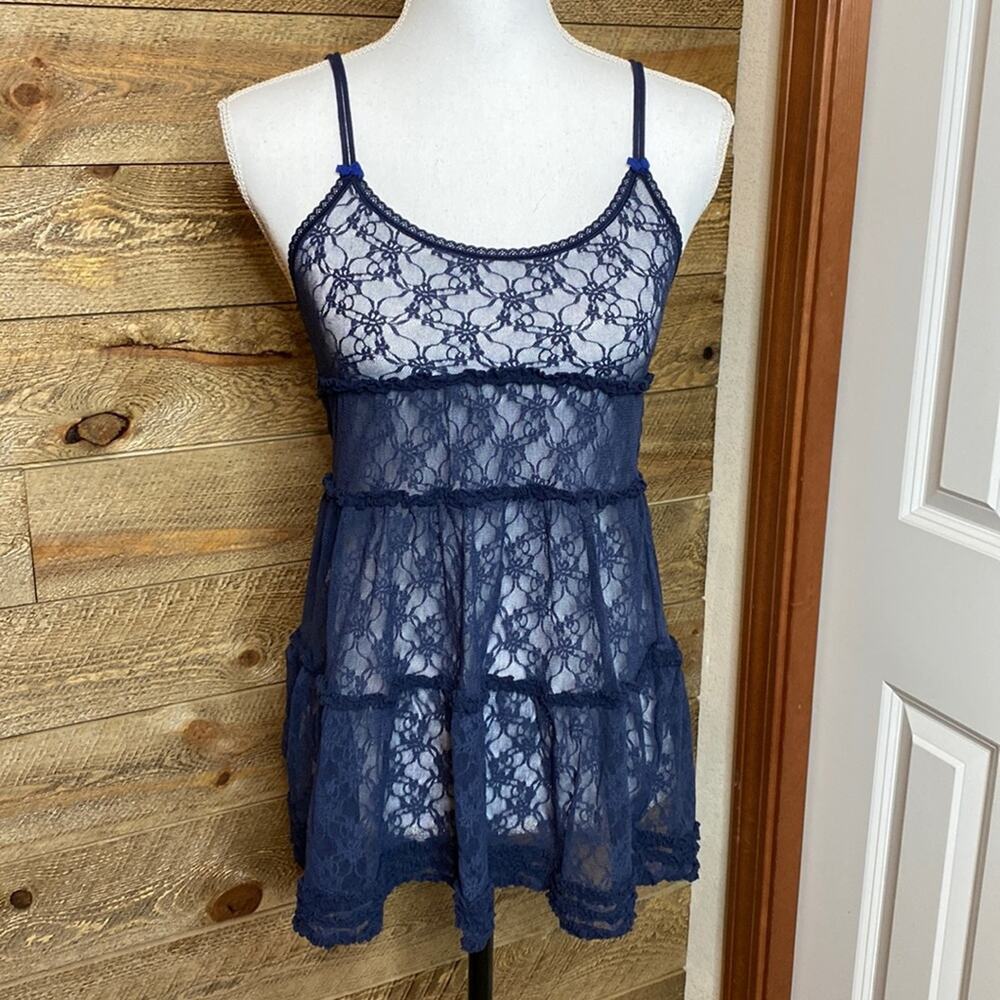Gilly Hicks Sydney Navy blue lace camisole top Size Small